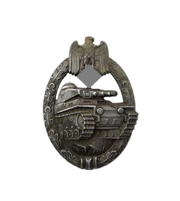 Panzerkampfabzeichen Bronze – Hersteller Steinhauer & Lück, Lüdenscheid – Vertical Crimp Set up – PKA