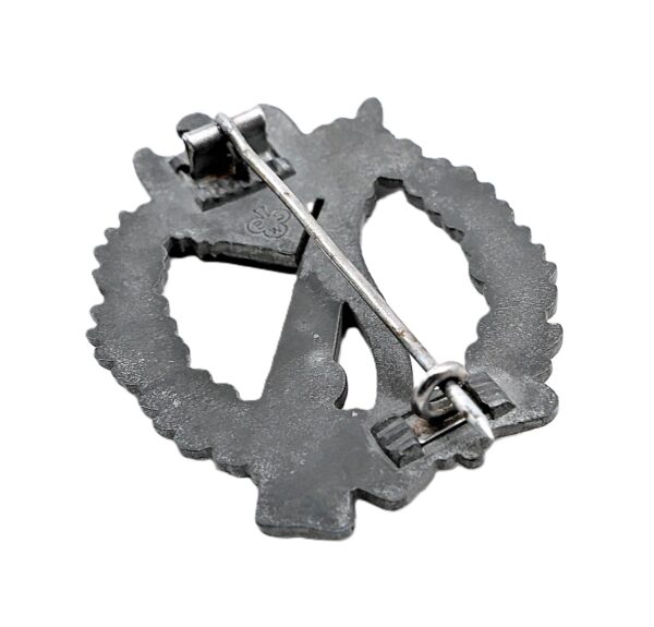 Infanterie Sturmabzeichen Silber Hersteller BSW (Brüder Schneider Wien) – Mit der Verleihungsschachtel im Wölkchendesign – ISA – Bild 4