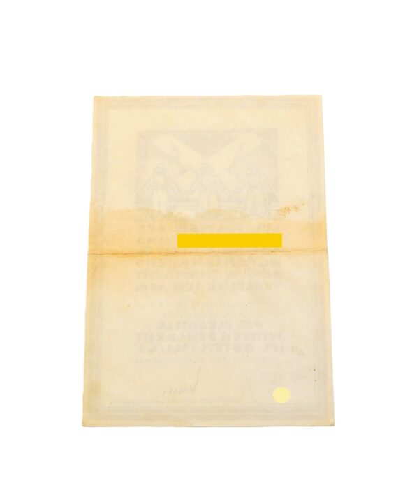 Verleihungsurkunde – Schmuckurkunde zur Medaille Winterschlacht im Osten – 3./Pz. Jäg. Abt. 267 – Panzer - Urkunde – WIO – Bild 2