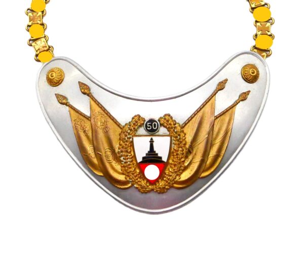 Ringkragen - Reichskriegerbund - Kyffhäuser - Für Fahnenträger - Auflage mit Jubiläumszahl 50 – Bild 2