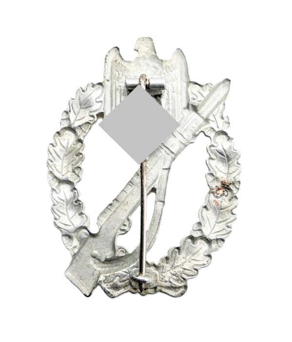 Infanterie Sturmabzeichen Silber – Hersteller S. H. u. Co. (Sohni Heubach & Co./Oberstein) – Variante aus Eisen – ISA – Bild 2