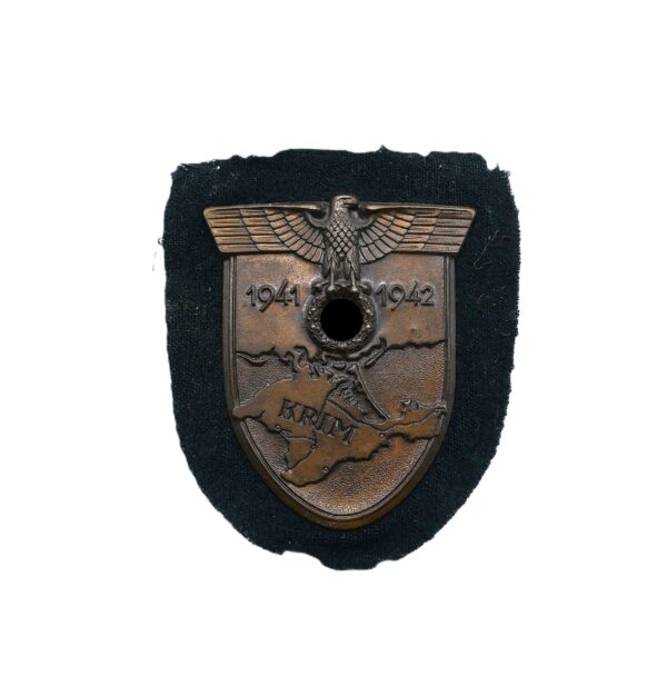 Krimschild 1941-1942 – Auf schwarzen Stoff – Für Panzerbesatzungen – Krim Schild – Ärmelschild – Panzer