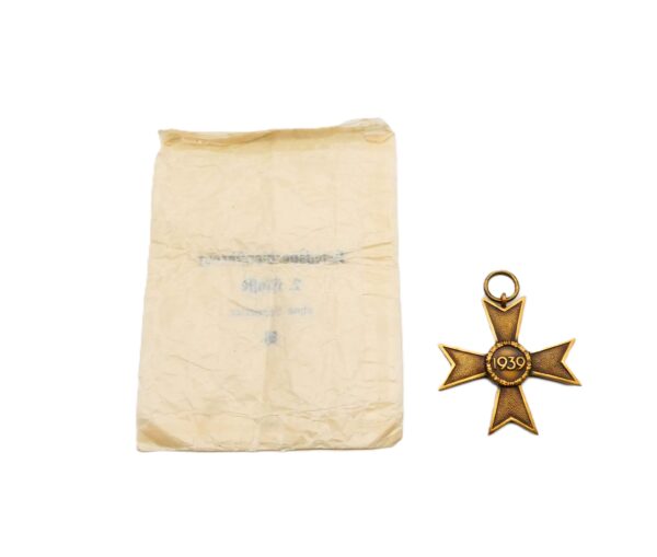 Kriegsverdienstkreuz 2. Klasse ohne Schwerter – Mit der seltenen Tüte aus Cellophan – Verleihungstüte - KVK – Bild 3