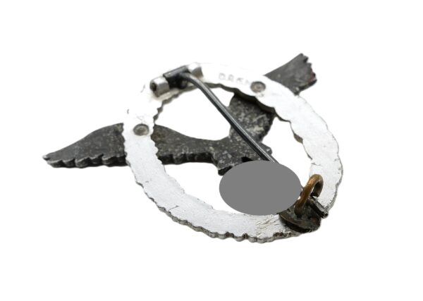 Flugzeugführerabzeichen Aluminium – Flache Ausführung - Hersteller A (F. W. Assmann & Söhne, Lüdenscheid) – DRGM – Luftwaffe – Bild 3