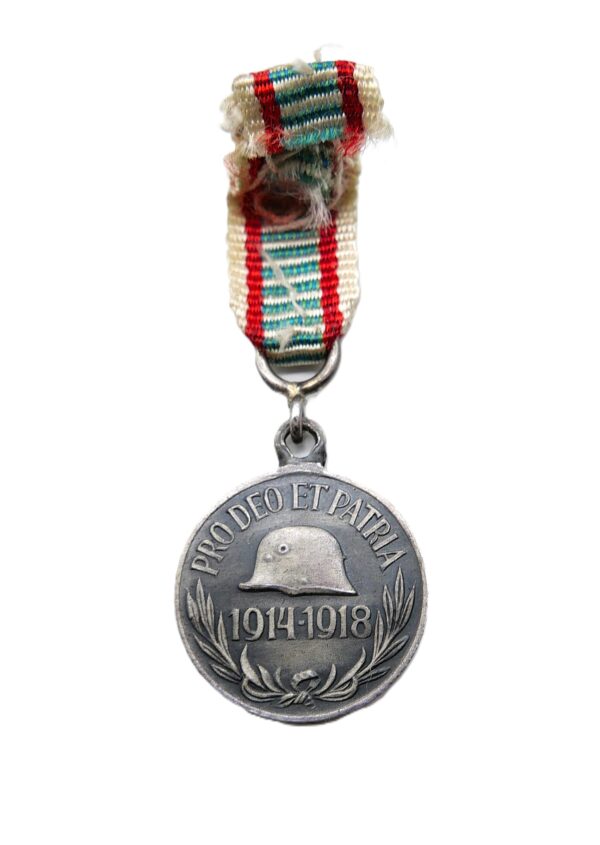 16 mm Miniatur zur Kriegserinnerungsmedaille 1914-1918 Ungarn – PRO DEO ET PATRIA – Bild 2