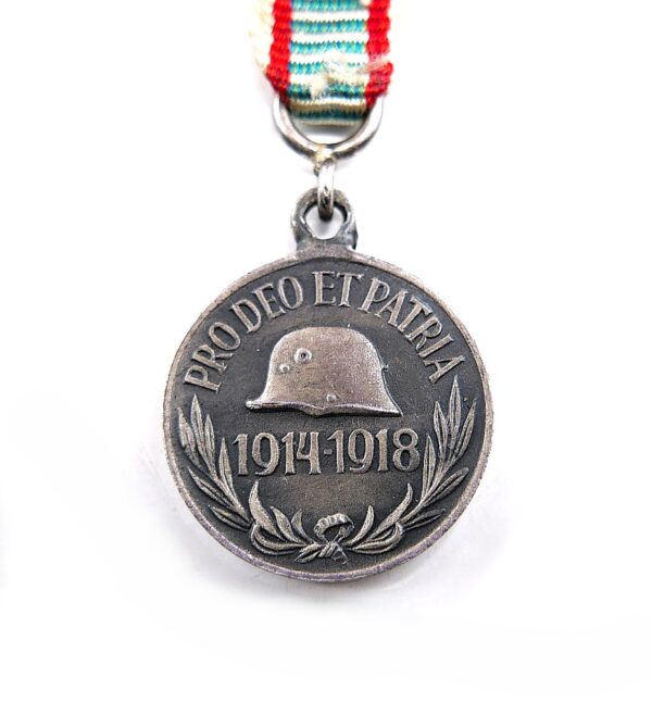 16 mm Miniatur zur Kriegserinnerungsmedaille 1914-1918 Ungarn – PRO DEO ET PATRIA