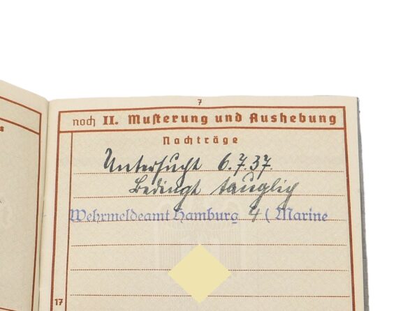 Wehrpass und Erkennungsmarke der Kriegsmarine – Schiffsführer auf der Elbe - Wehrmeldeamt Hamburg - Marine – Bild 5