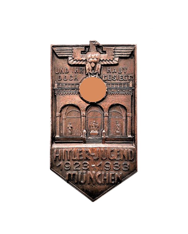 Abzeichen – HJ (Hitlerjugend) – Gedenkfeier – Und Ihr habt doch gesiegt -1923-1933 – Hersteller H. Wittmann, München