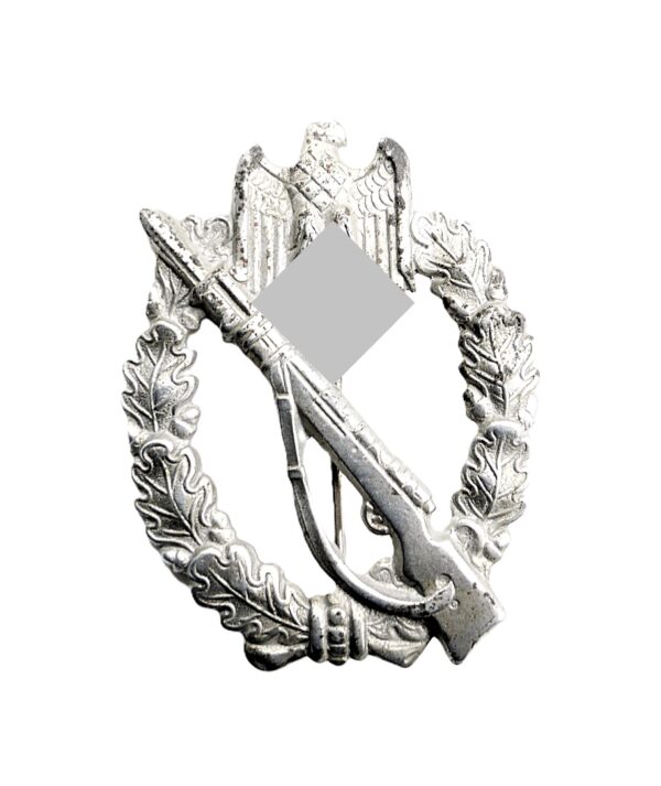 Infanterie Sturmabzeichen Silber – Hersteller S. H. u. Co. (Sohni Heubach & Co./Oberstein) – Variante aus Eisen – ISA