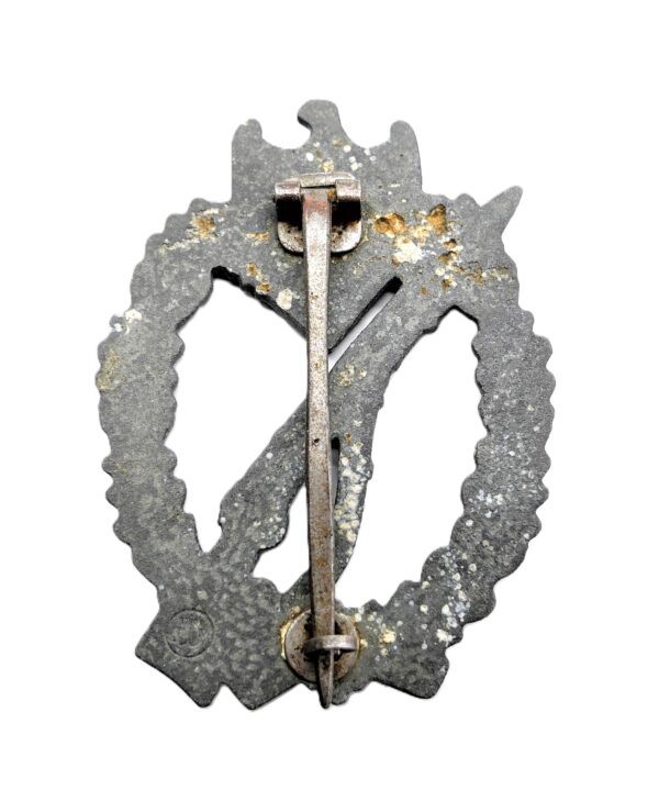 Infanterie Sturmabzeichen Silber – Hersteller E. Ferdinand Wiedmann, Frankfurt am Main – Breite Nadel – Selten – ISA – Bild 2