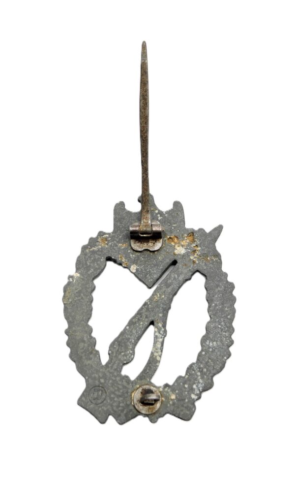 Infanterie Sturmabzeichen Silber – Hersteller E. Ferdinand Wiedmann, Frankfurt am Main – Breite Nadel – Selten – ISA – Bild 3