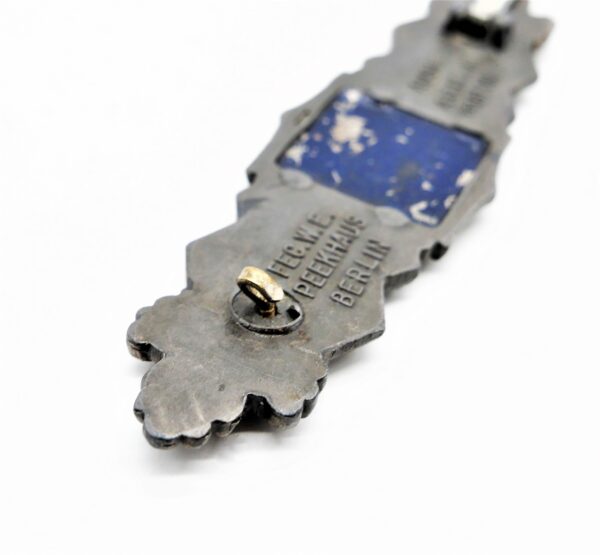 Nahkampfspange Silber – Ausf. A. G. M. u. K., Gablonz (Arbeitsgemeinschaft Metall und Kunststoff, Gablonz) – Blaues Plättchen - NKS – Bild 6