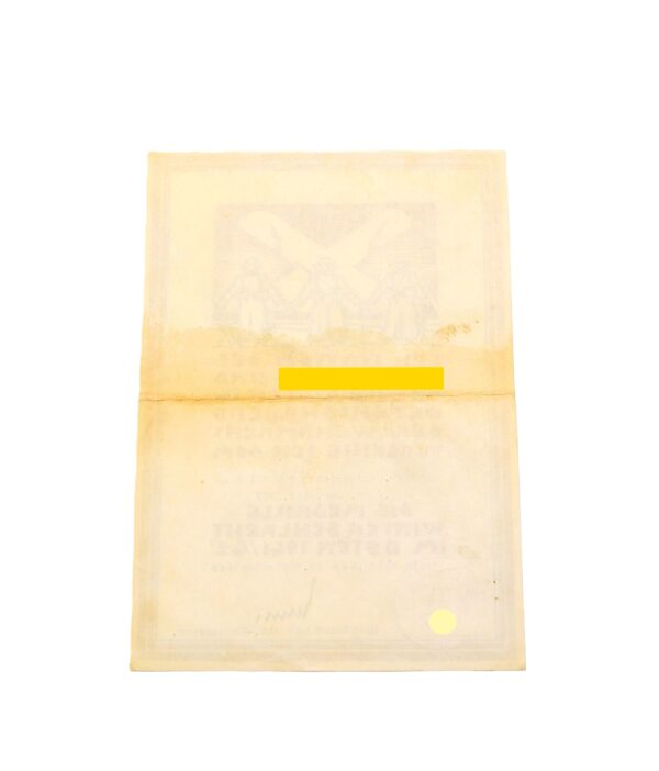 Verleihungsurkunde – Schmuckurkunde zur Medaille Winterschlacht im Osten – 3./Pz. Jäg. Abt. 267 – Panzer – Urkunde – WIO – Bild 2