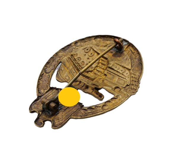 Panzerkampfabzeichen Bronze – Hohlprägung - Hersteller Karl Wurster KG, Markneukirchen – Buntmetall - PKA – Bild 4