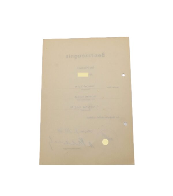 Besitzzeugnis Kubanschild – Für einen Unteroffizier des 4./Div. Füs. Batl. 73 – Kuban – Ärmelschild – Schild – Bild 2