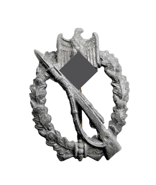 Infanterie Sturmabzeichen Silber – Hersteller E. Ferdinand Wiedmann, Frankfurt am Main – Breite Nadel – Selten – ISA