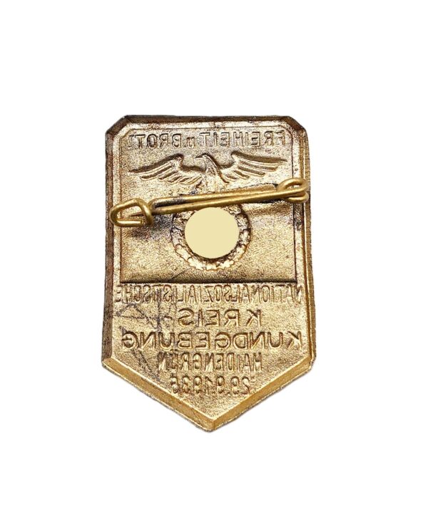 Abzeichen - Freiheit und Brot - NSDAP Kreis-Kundgebung Haidengrün 29. 9. 1935 – Bild 2