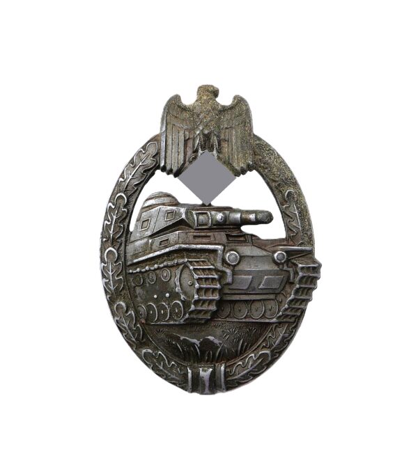 Panzerkampfabzeichen Bronze – Hersteller Steinhauer & Lück, Lüdenscheid – Vertical Crimp Set up – PKA