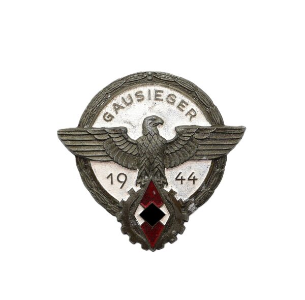 Abzeichen - HJ (Hitlerjugend) Gausieger im Reichsberufswettkampf 1944 – Hersteller G. Brehmer, Markneukirchen