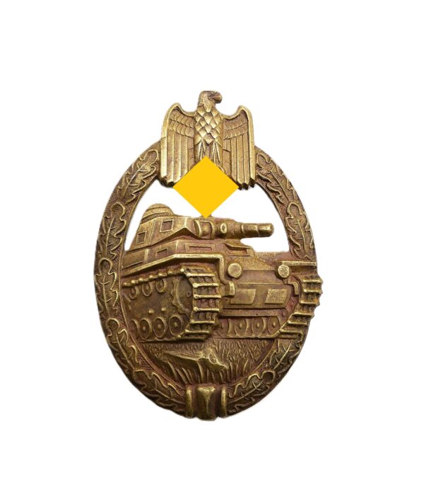 Panzerkampfabzeichen Bronze – Hohlprägung – Hersteller Karl Wurster KG, Markneukirchen – Buntmetall – PKA