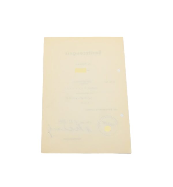 Besitzzeugnis Kubanschild – Für einen Obergefreiten des 2./Div. Füs. Batl. 73 – Kuban – Ärmelschild – Schild - Urkunde - Verleihungsurkunde – Bild 2