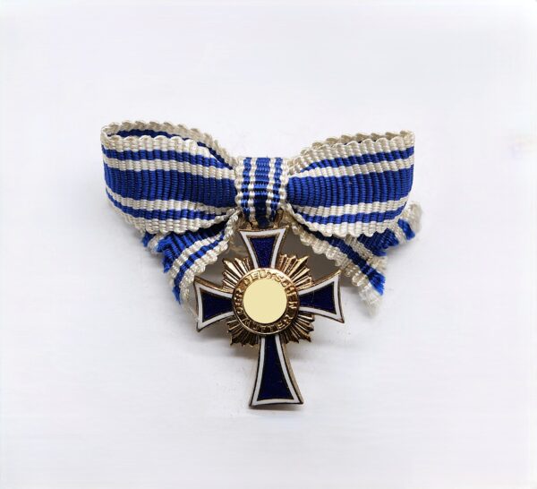 Miniatur zum Ehrenkreuz der Deutschen Mutter – Hersteller L/60 (Gustav Brehmer, Markneukirchen) - Mutterkreuz – Gold - Händlerbestand – Bild 2