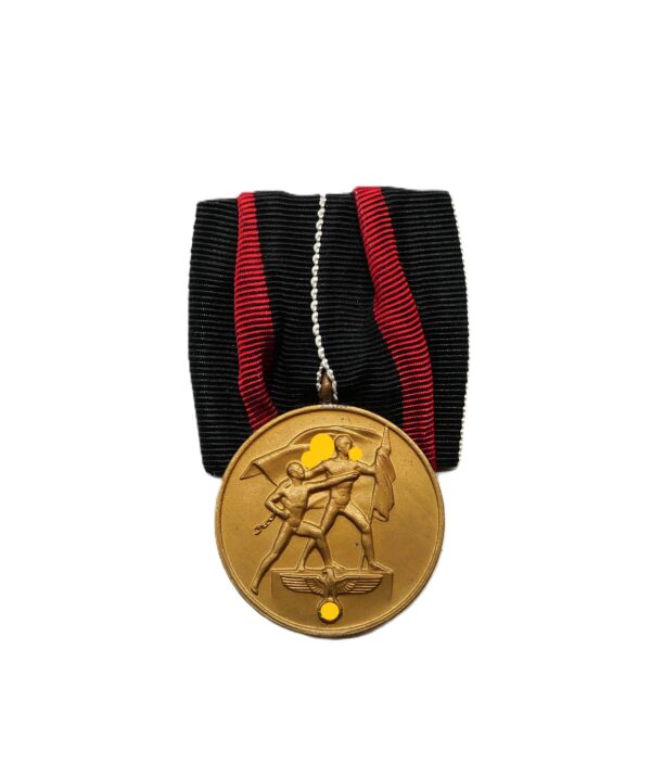 Medaille zur Erinnerung an den 1. Oktober 1938 – Sudetenland-Medaille - An einer Einzelspange – Einzelbandspange - Hortfund