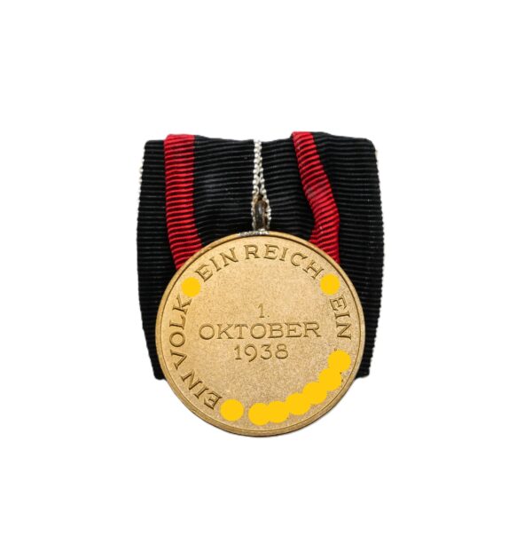 Medaille zur Erinnerung an den 1. Oktober 1938 – Sudetenland-Medaille - An einer Einzelspange – Einzelbandspange - Hortfund – Bild 3