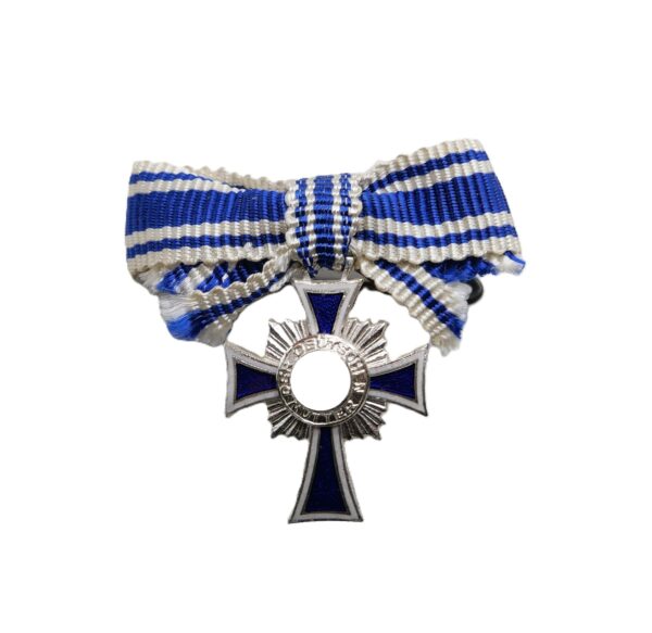 Miniatur zum Ehrenkreuz der Deutschen Mutter – Hersteller L/60 (Gustav Brehmer, Markneukirchen) – Mutterkreuz – Silber – Händlerbestand – Bild 2