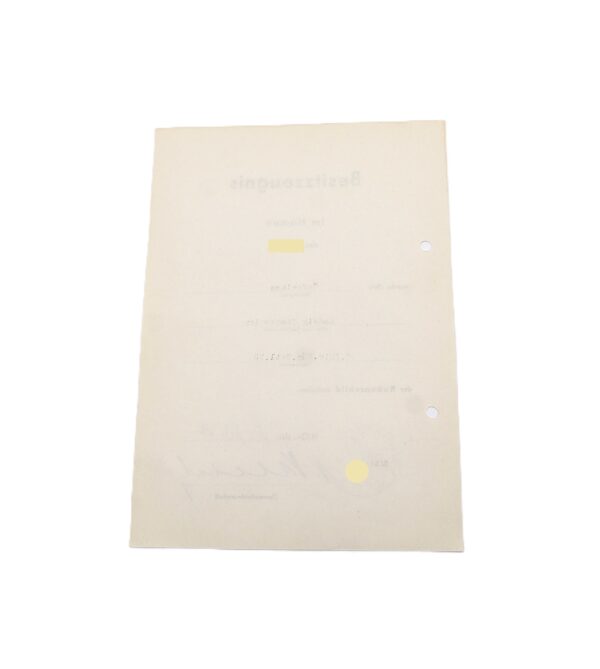 Besitzzeugnis Kubanschild – Für einen Obergefreiten des 4./Div. Füs. Batl. 73 – Kuban – Ärmelschild – Schild – Urkunde – Verleihungsurkunde – Bild 2