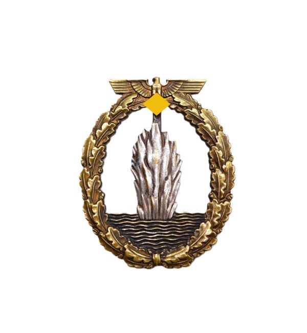 Minensucher (Kriegsabzeichen für Minensuch-, U-Boots-, Jagd- und Sicherungsverbände) – B. H. Mayer Kunstprägeanstalt, Pforzheim – Buntmetall