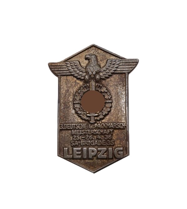 Abzeichen - 3. Deutsche Gepäckmarsch-Meisterschaft - 25-26.4.36 - SA Brigade 35 - Leipzig