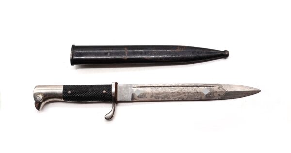 Kurzes Ausgehseitengewehr - ASG – Mit Klingenätzung – Zur Erinnerung an meine Dienstzeit – Hersteller Eickhorn - Militärwarenhaus Dürbek Wien lX - Bajonett – Bild 2