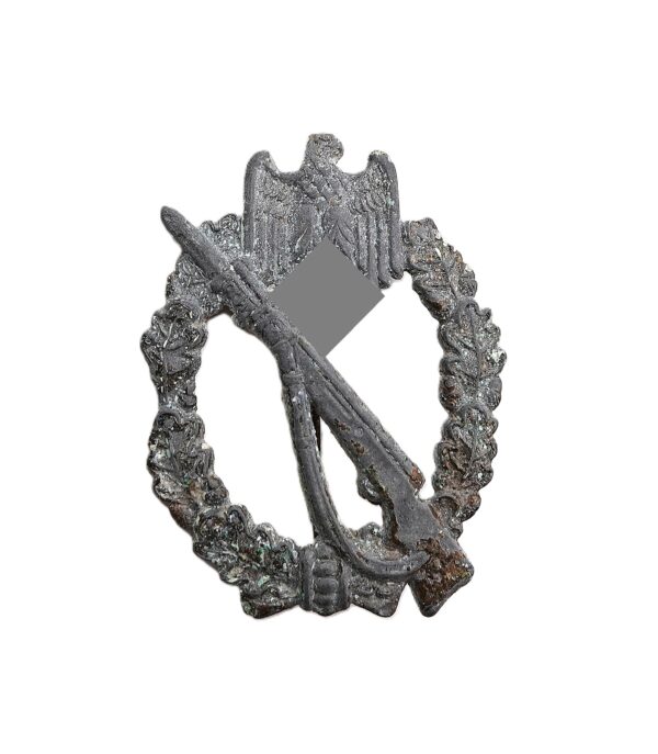 Infanterie Sturmabzeichen Bronze – Hersteller M. K. 6. (Arbeitsgemeinschaft Metall und Kunststoff, Gablonz) – ISA – Bodenfund