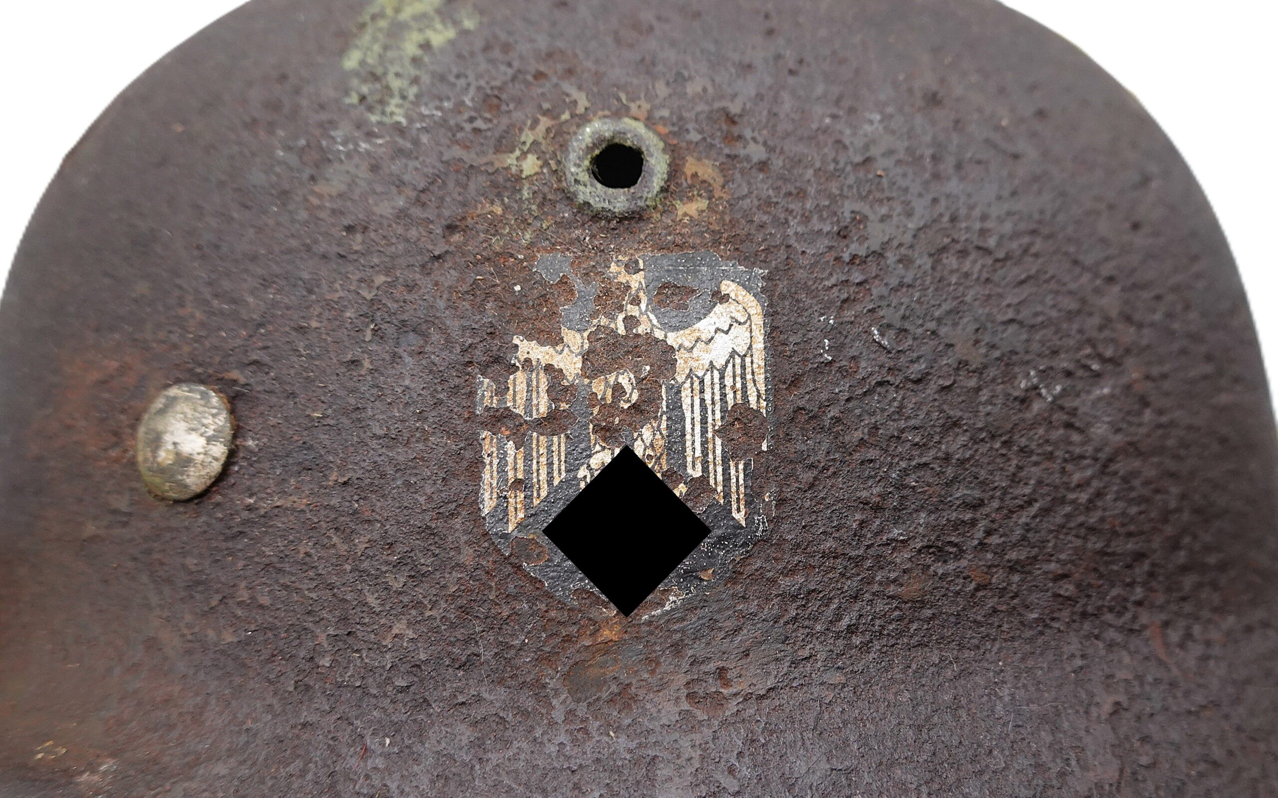 Stahlhelm mit einem Emblem - Detail - Helm - Glocke - Heer - Wehrmacht – Bild 3
