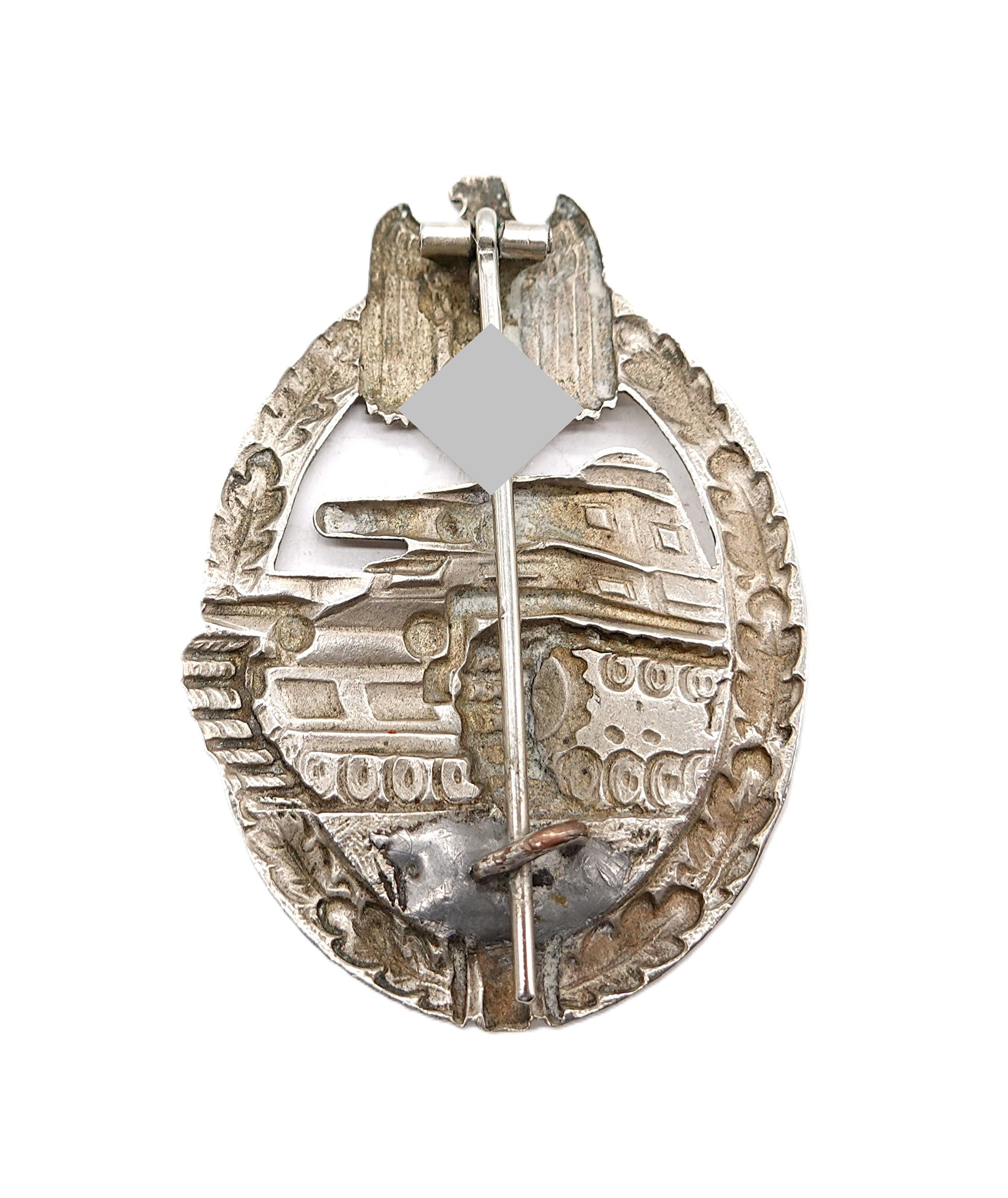 Panzerkampfabzeichen – Ausführung in Neusilber – Hohlprägung – Hersteller C. E. Juncker, Berlin – PKA – Bild 2