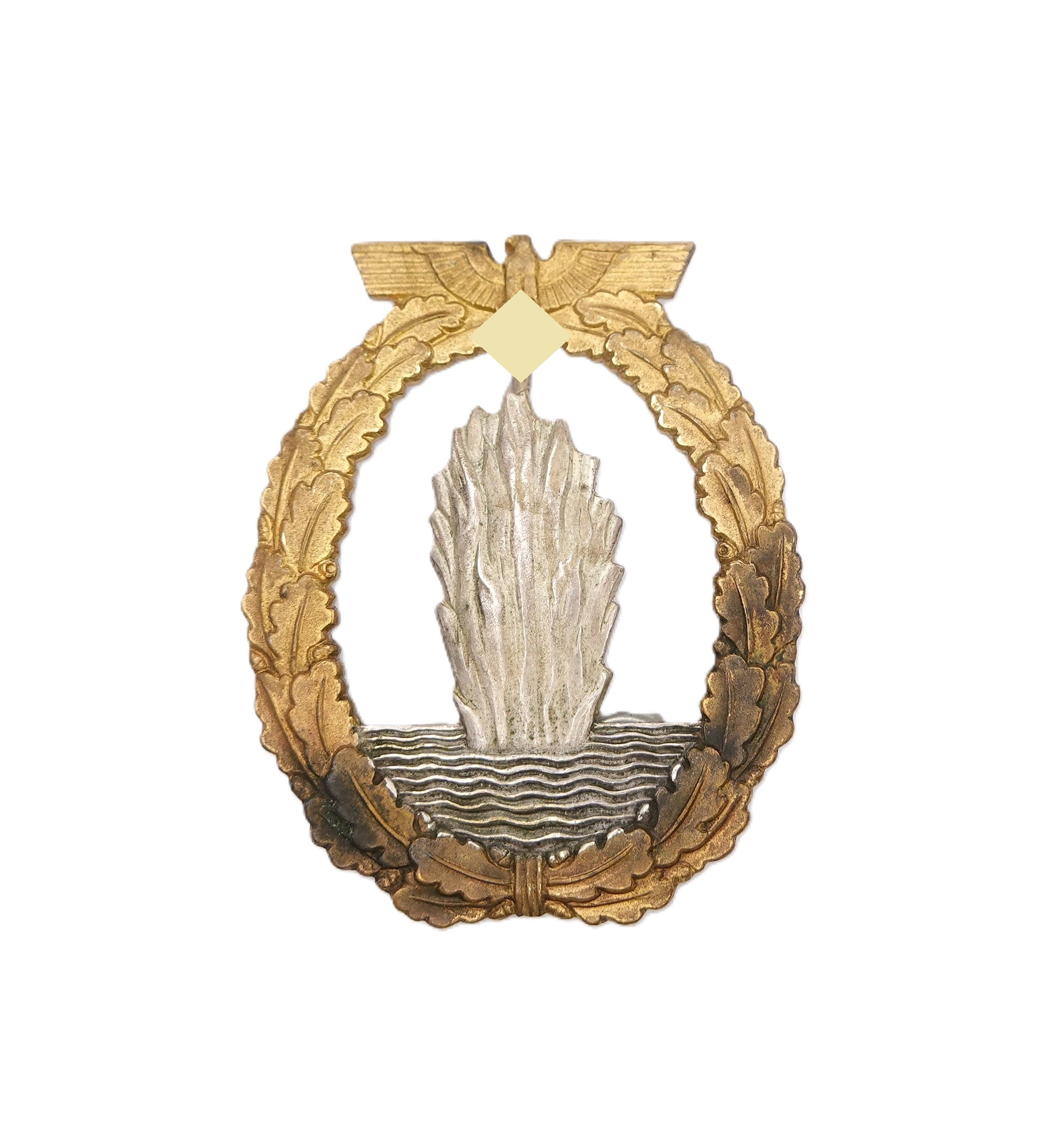 Minensucher (Kriegsabzeichen für Minensuch-, U-Boots-, Jagd- und Sicherungsverbände) – Hersteller L/11 (Wilhelm Deumer, Lüdenscheid) – Variante 1 – Buntmetall