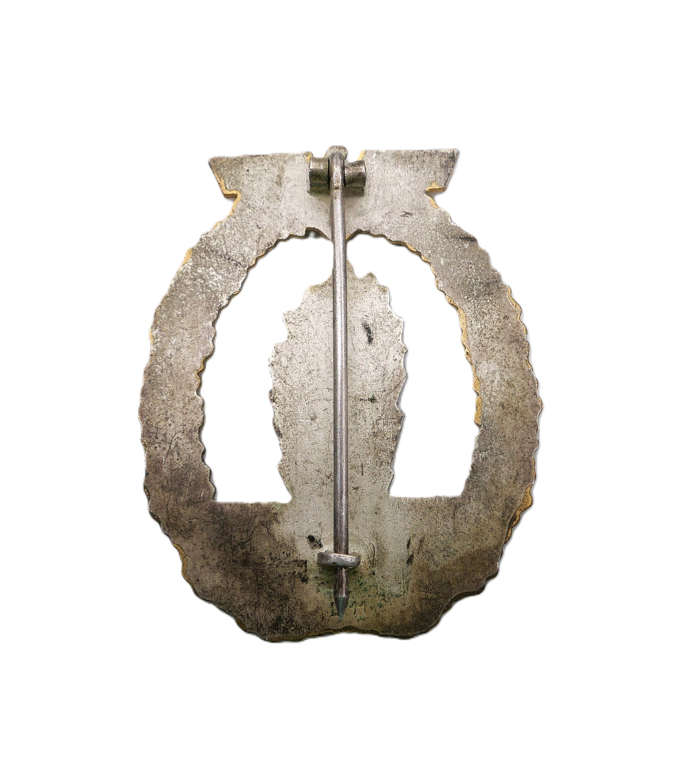Minensucher (Kriegsabzeichen für Minensuch-, U-Boots-, Jagd- und Sicherungsverbände) – Hersteller L/11 (Wilhelm Deumer, Lüdenscheid) – Variante 1 – Buntmetall – Bild 2