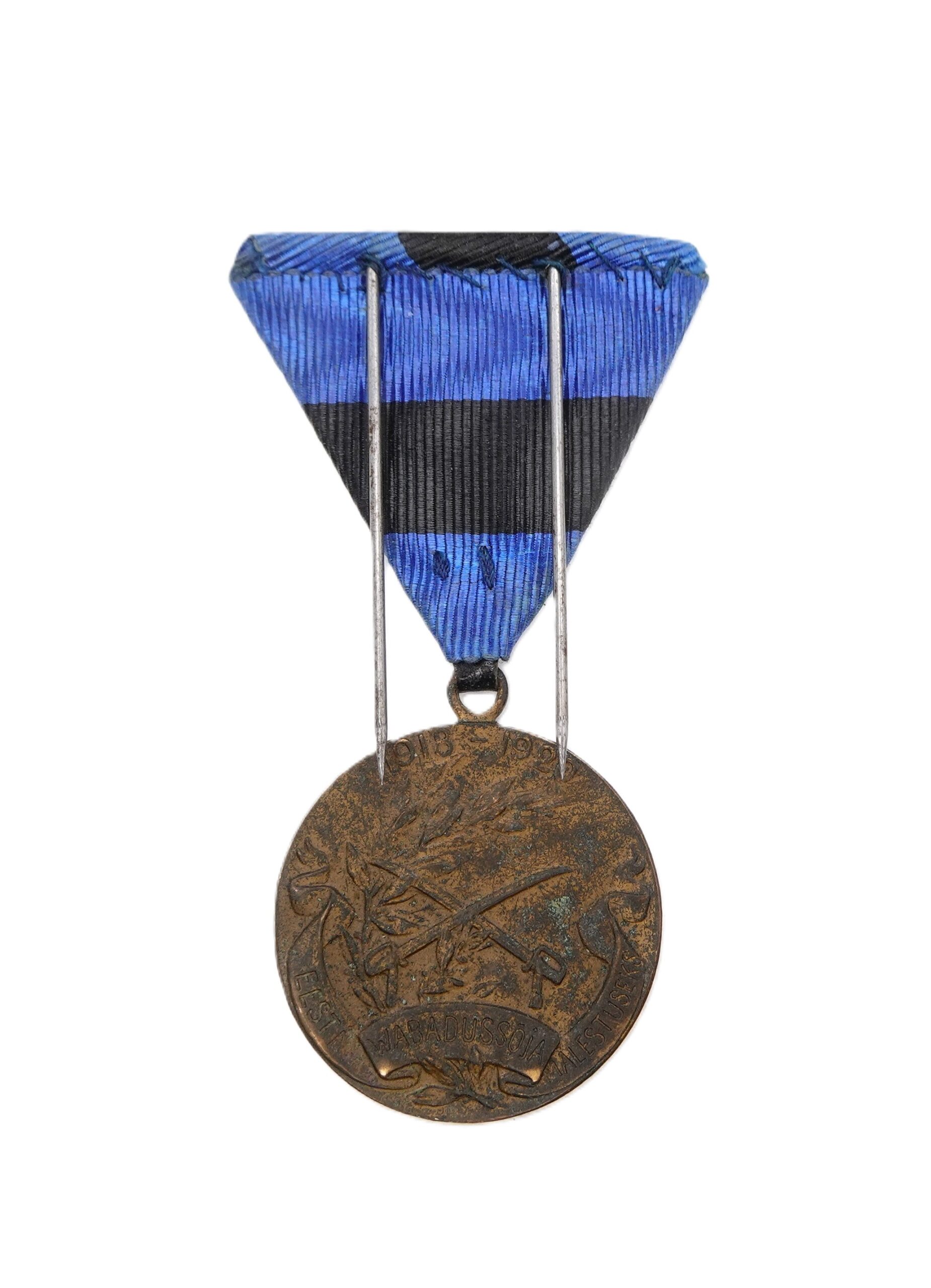 Estland - Erinnerungsmedaille an den estnischen Unabhängigkeitskrieg 1918–1920 - Medaille am Dreiecksband – Bild 3