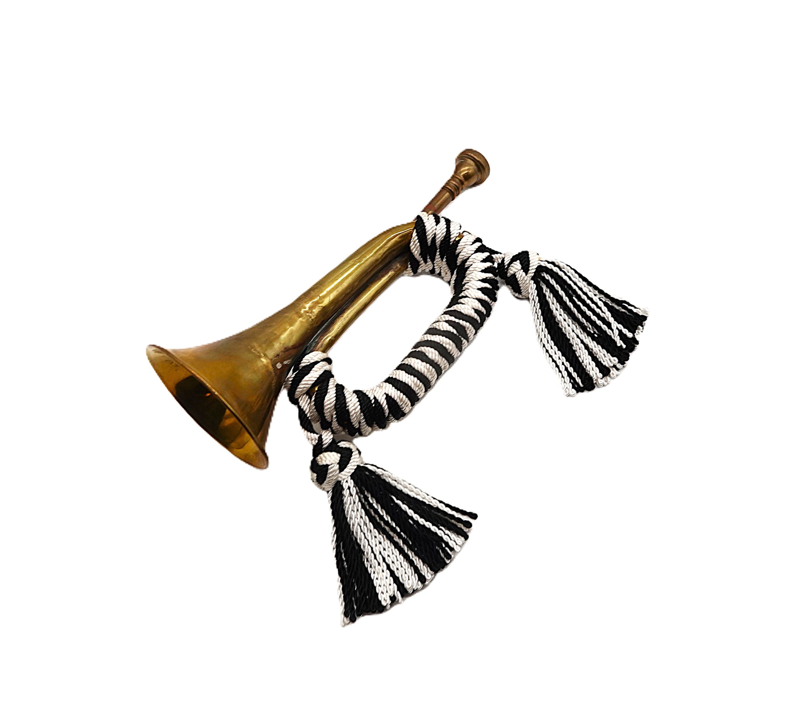Horn - Signalhorn - HJ (Hitlerjugend) - Mit nachträglich gravierten Wappen der 12. SS Panzerdivision