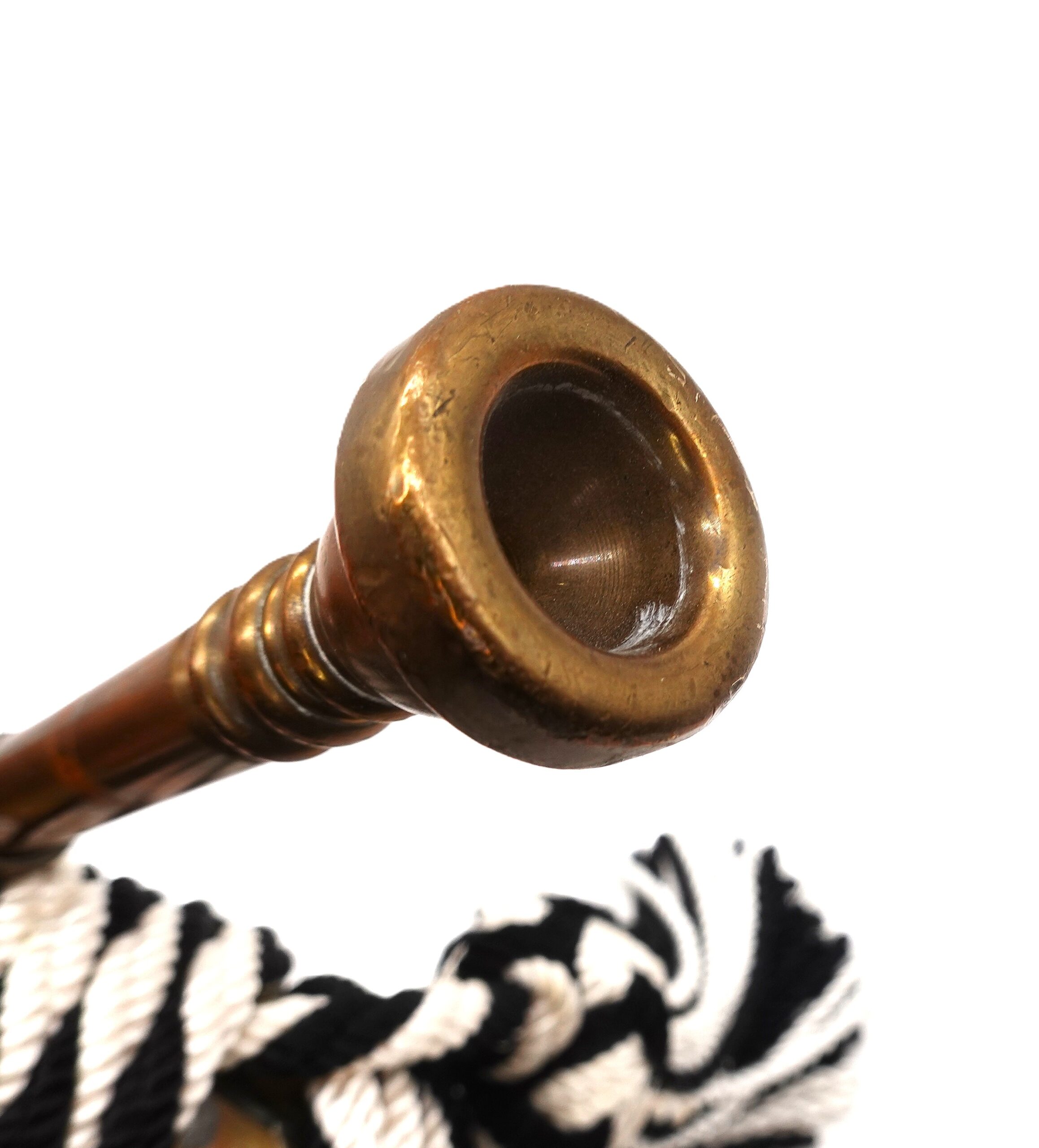 Horn - Signalhorn - HJ (Hitlerjugend) - Mit nachträglich gravierten Wappen der 12. SS Panzerdivision – Bild 4